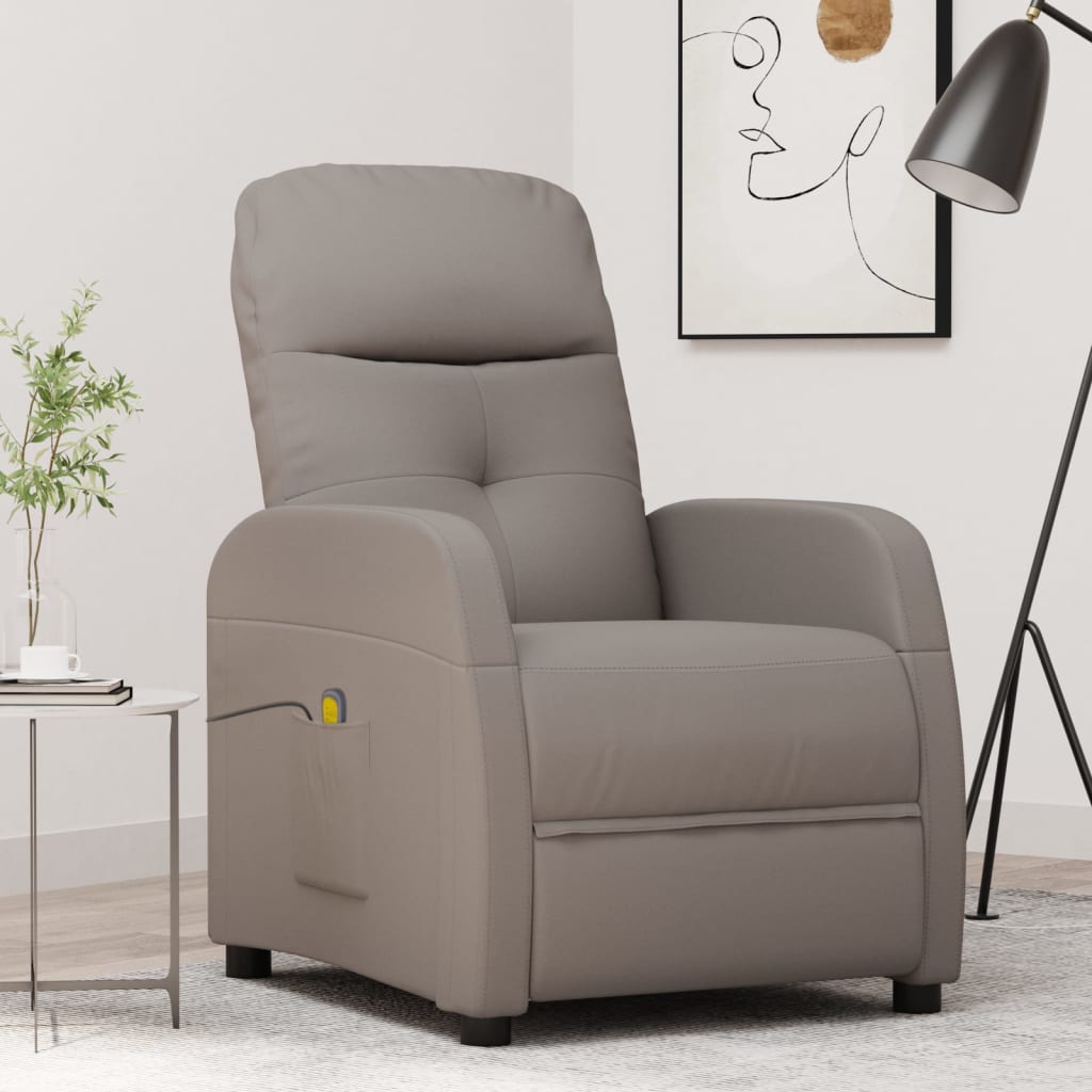 vidaXL Massagestoel stof lichtgrijs