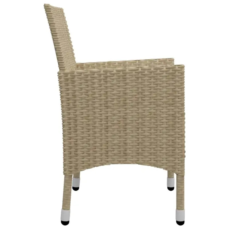 3-delige bistroset met poly rattan en gehard glas voor buiten - Tuinsets