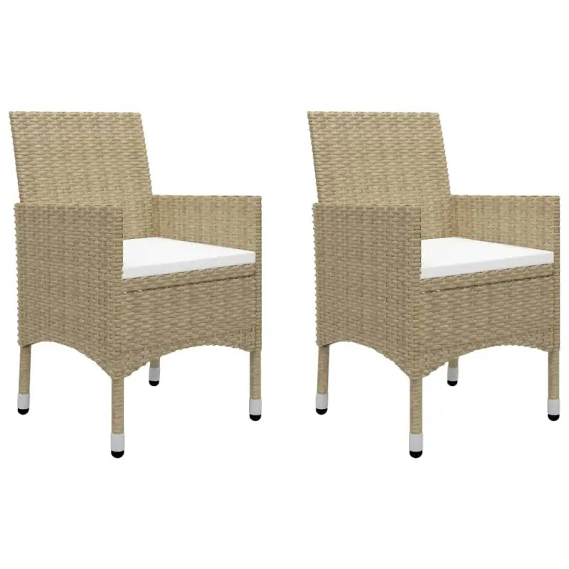 3-delige bistroset met poly rattan en gehard glas voor buiten - Tuinsets