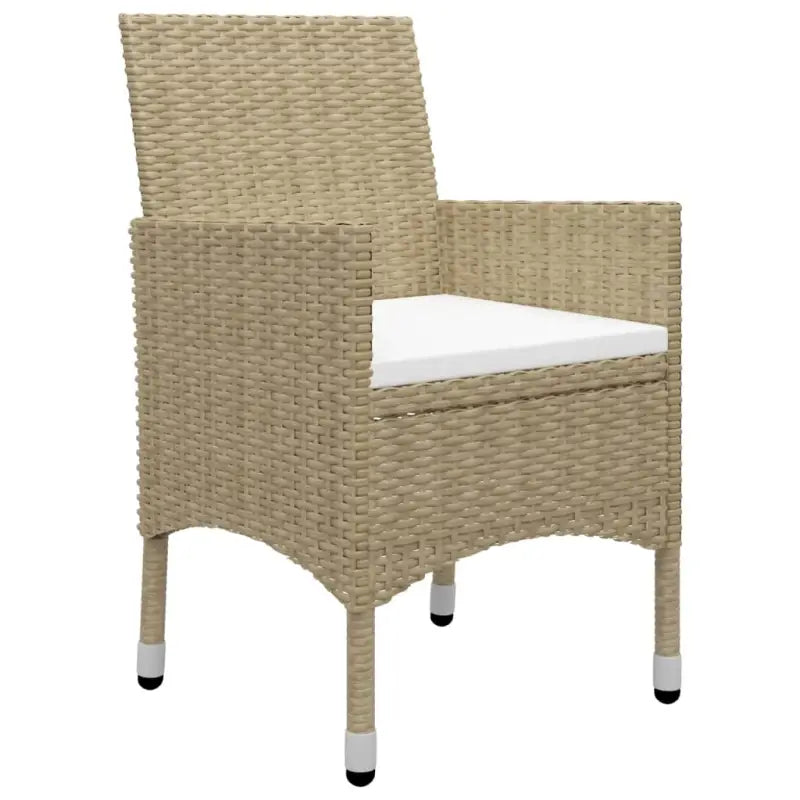 3-delige bistroset met poly rattan en gehard glas voor buiten - Tuinsets