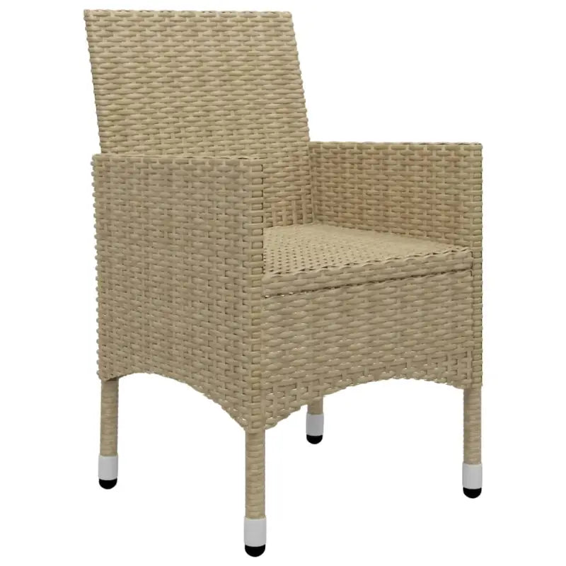 3-delige bistroset met poly rattan en gehard glas voor buiten - Tuinsets