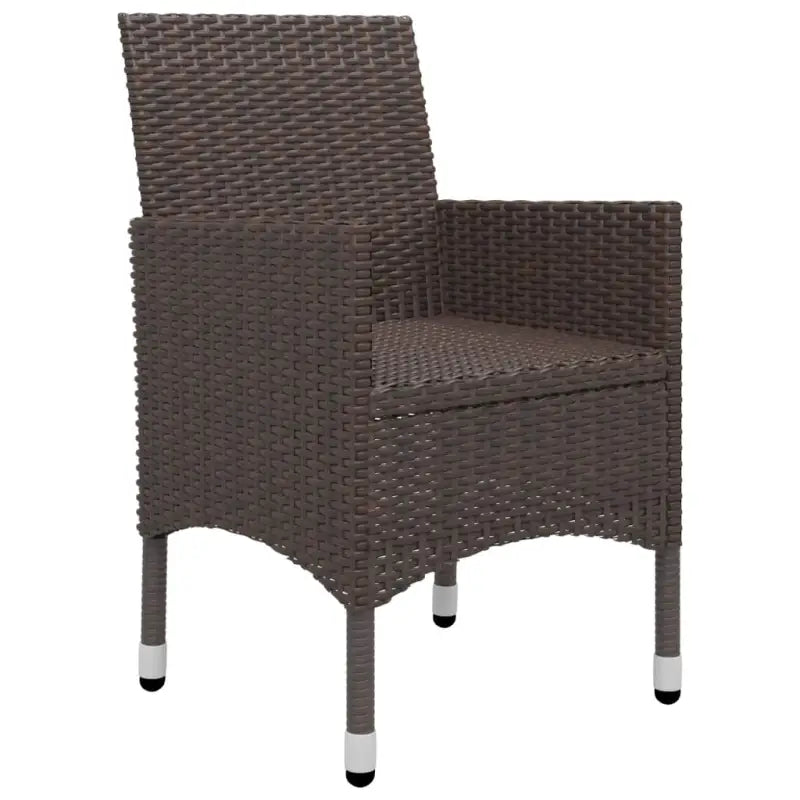 3-delige tuinbistroset met poly rattan en gehard glas voor buitenruimte - Tuinsets
