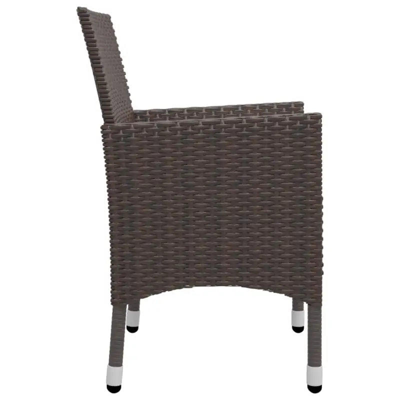 3-delige tuinbistroset met poly rattan en gehard glas voor buitenruimte - Tuinsets