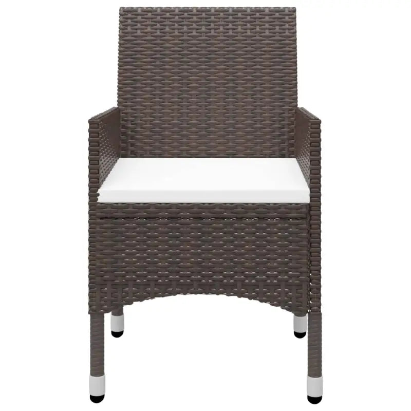 3-delige tuinbistroset met poly rattan en gehard glas voor buitenruimte - Tuinsets