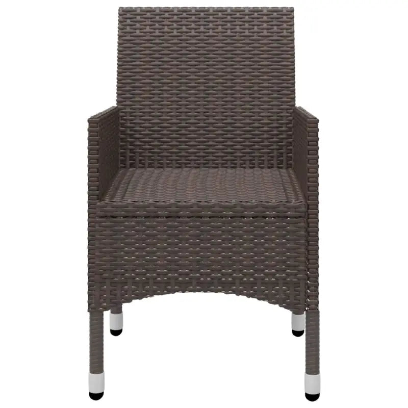 3-delige tuinbistroset met poly rattan en gehard glas voor buitenruimte - Tuinsets