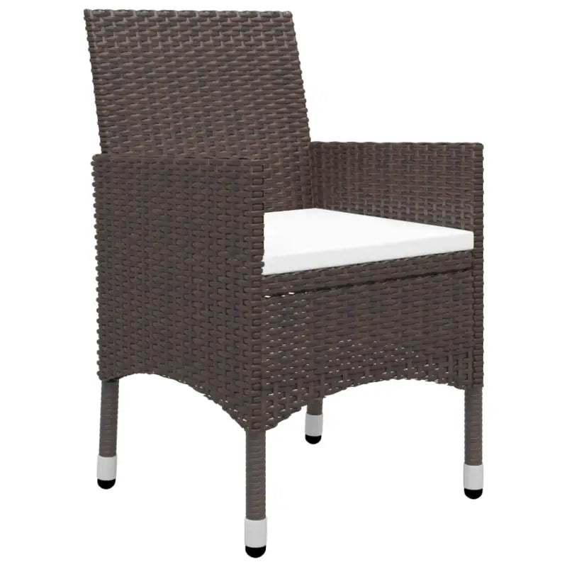 3-delige tuinbistroset met poly rattan en gehard glas voor buitenruimte - Tuinsets