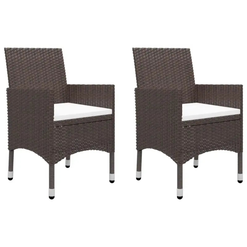 3-delige tuinbistroset met poly rattan en gehard glas voor buitenruimte - Tuinsets