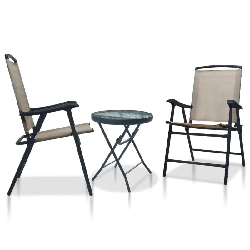 3-delige tuinstoelset met textileen stoffen voor tuin of balkon - Taupe - Tuinsets