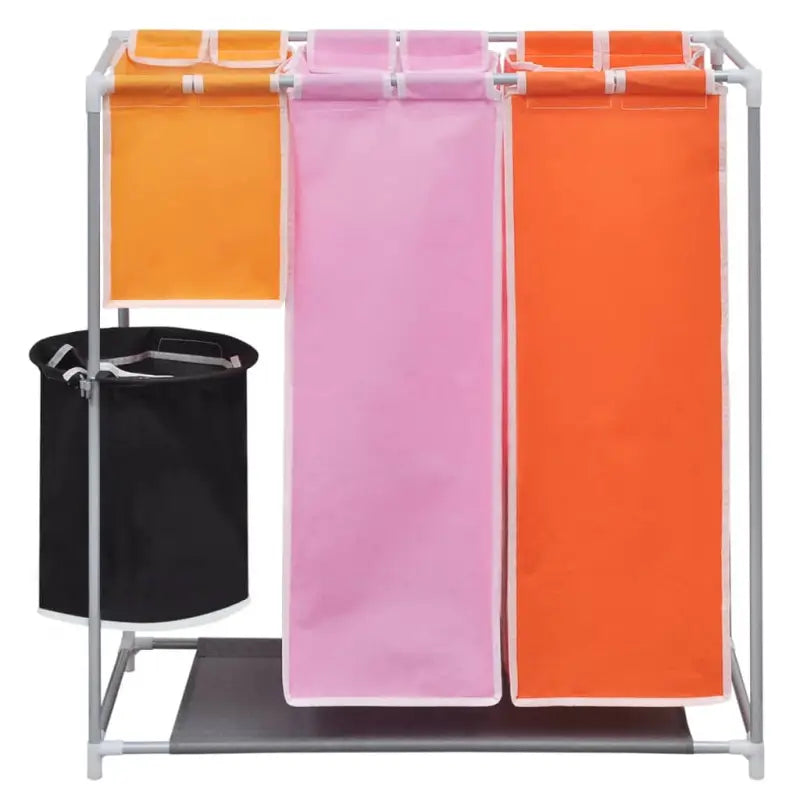 3-delige wasmand sorteerder met hoogwaardige stof en ijzeren frame - 2 - Wasmanden