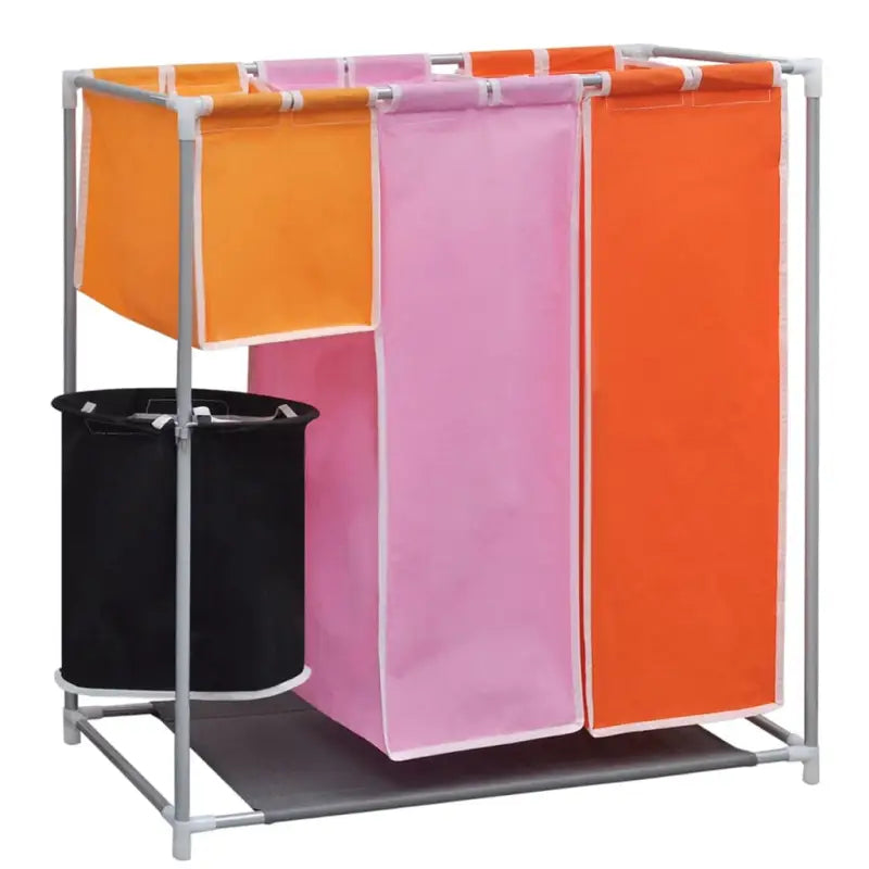3-delige wasmand sorteerder met hoogwaardige stof en ijzeren frame - 2 - Wasmanden