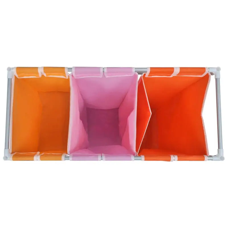 3-delige wasmand sorteerder met hoogwaardige stof en ijzeren frame - 2 - Wasmanden