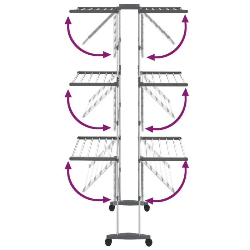 3-laags droogrek voor gezinnen met beperkte ruimte - 60 x 70 x 129 cm - Droogrekken