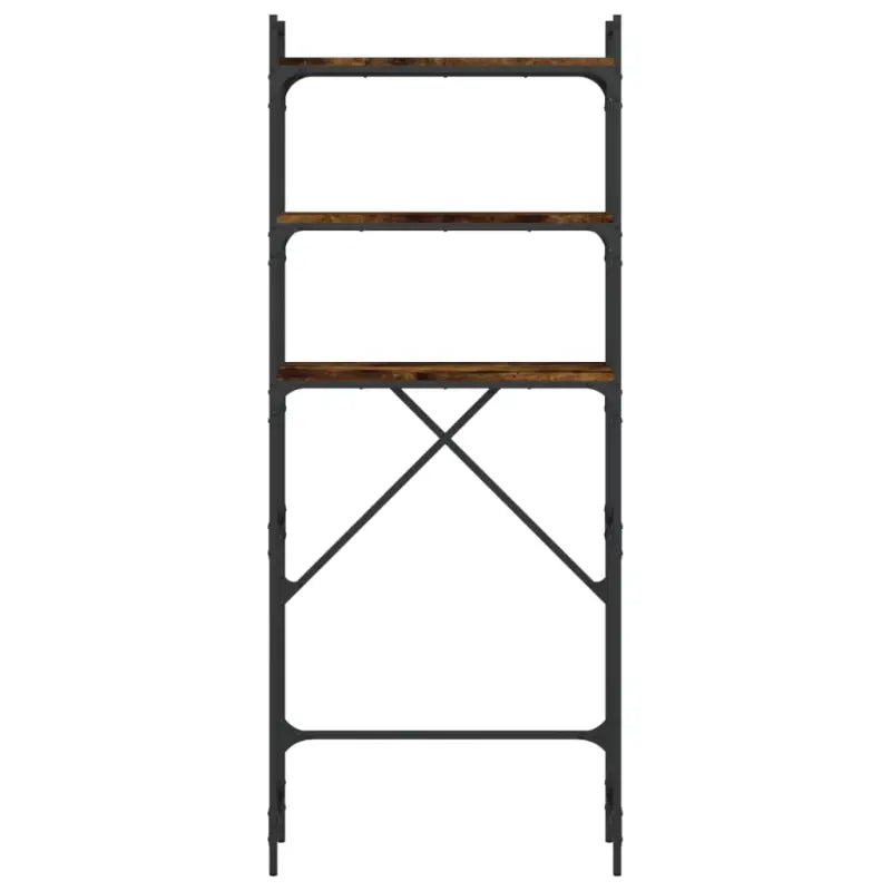 3-laags opbergrek van bewerkt hout met metalen frame en verstelbare poten - Accessoires voor wasmachines & drogers