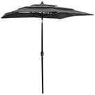 3-Laagse parasol met gepoedercoat aluminium paal voor tuin en terras - Antraciet / 2 x 2 m / 1 - Parasols