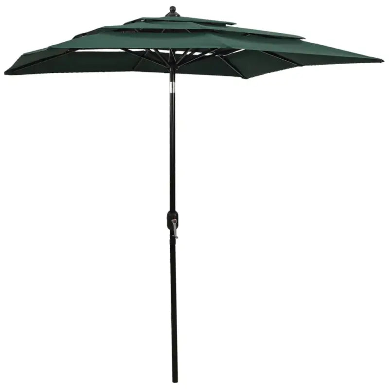 3-Laagse parasol met gepoedercoat aluminium paal voor tuin en terras - Groen / 2 x 2 m / 1 - Parasols en zonneschermen