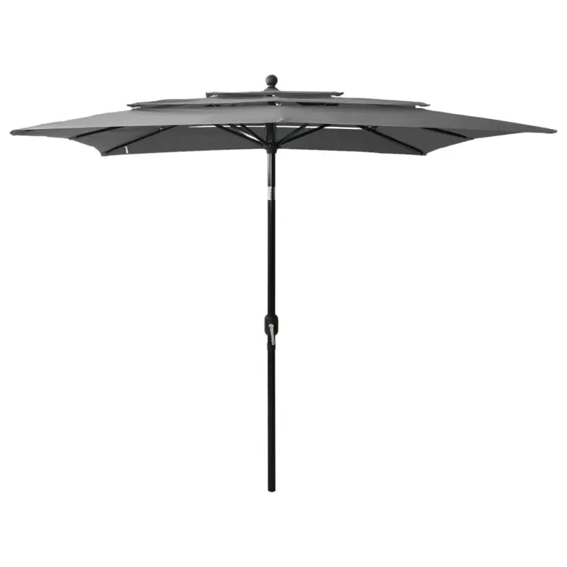 3-Laagse parasol met gepoedercoat aluminium paal voor tuin en terras - Antraciet / 2.5 x 2.5 m / 1 - Parasols