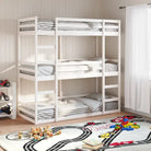 3 persoons stapelbed van massief grenenhout voor kleine kamers - Wit / 90 x 190 cm - Bedden & bedframes