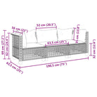 3-zits tuinbank van poly rattan met natuurlijke olieafwerking en comfortabele zitervaring - Loungebanken