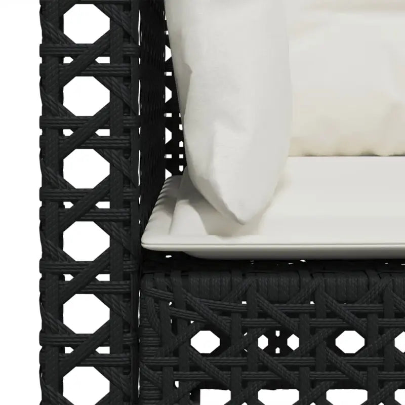 3-zits tuinbank van poly rattan met natuurlijke olieafwerking en comfortabele zitervaring - Loungebanken