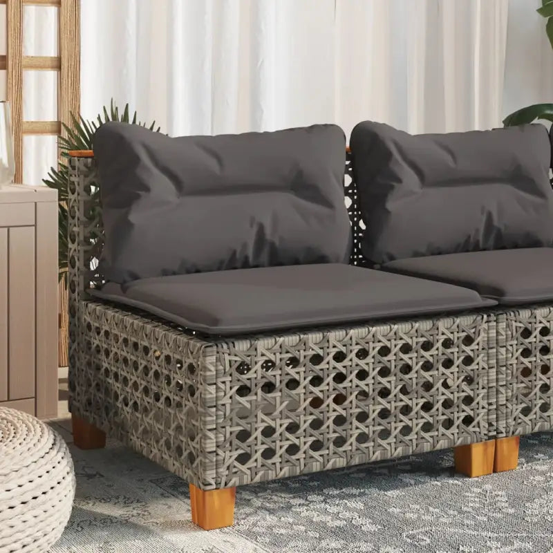 3-zits tuinbank van poly rattan met natuurlijke olieafwerking en comfortabele zitervaring - Grijs / 1 / with carving