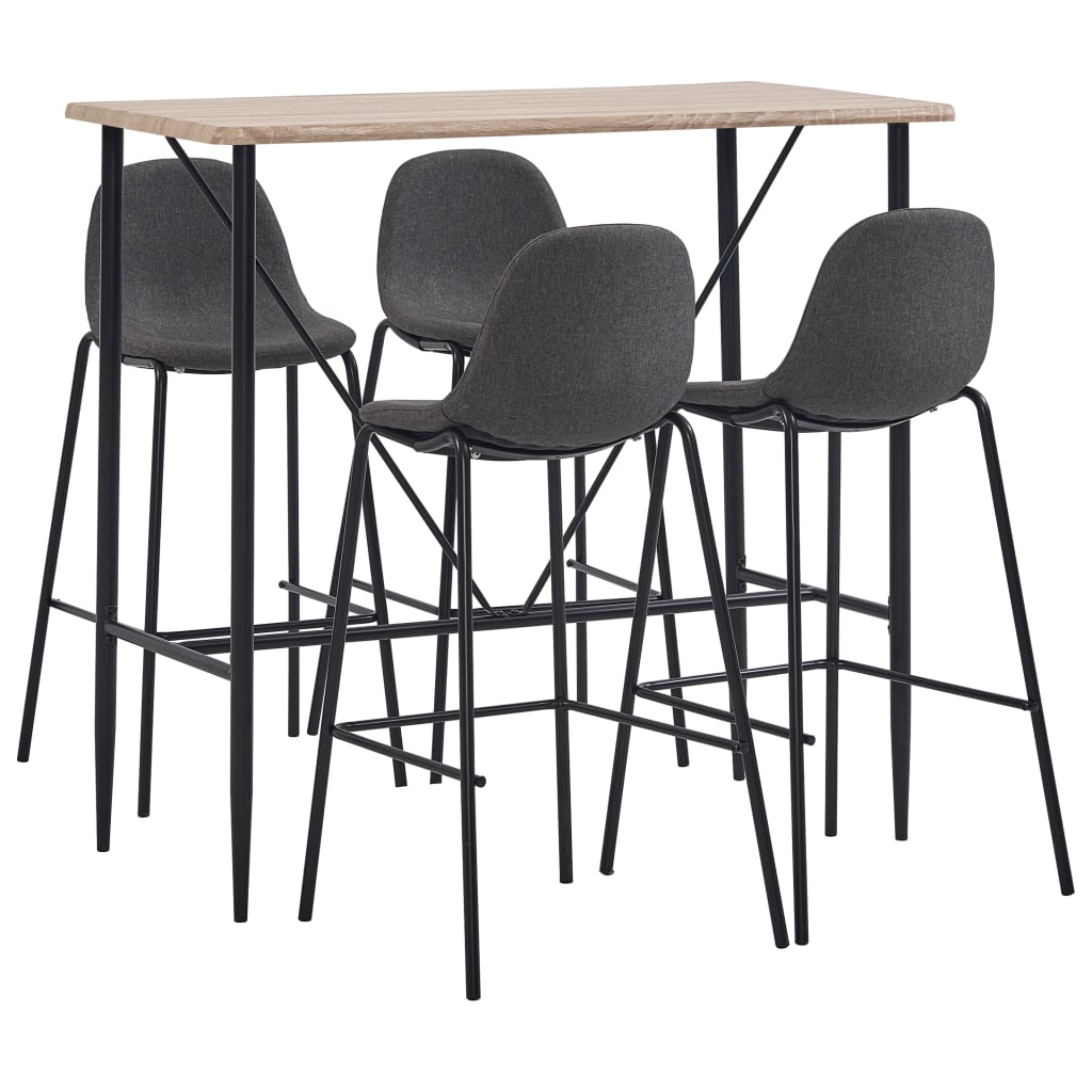 vidaXL 5-piece bar set fabric black