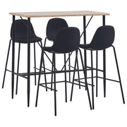 vidaXL 5-piece bar set fabric black