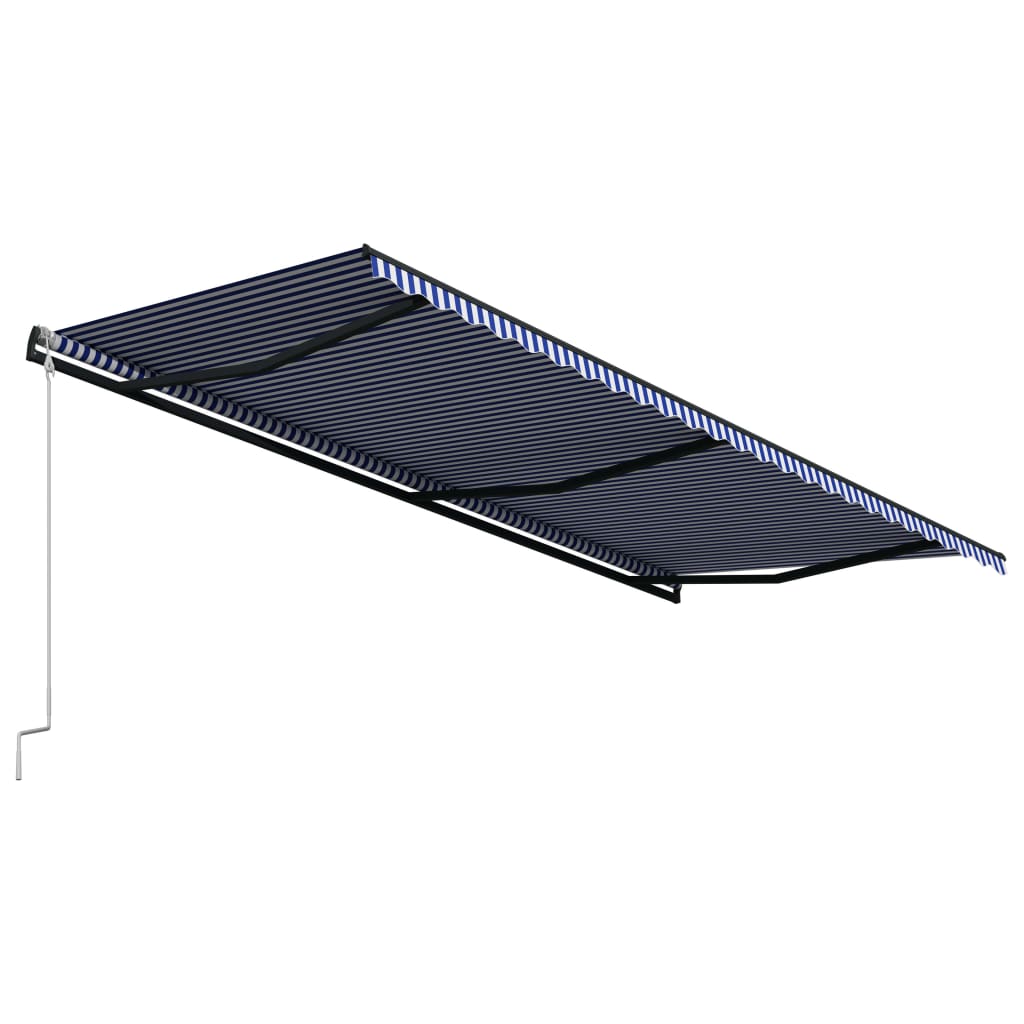 vidaXL Luifel automatisch uittrekbaar 600x300 cm blauw en wit