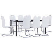 vidaXL 9-Piece Dining Set Faux Leather White