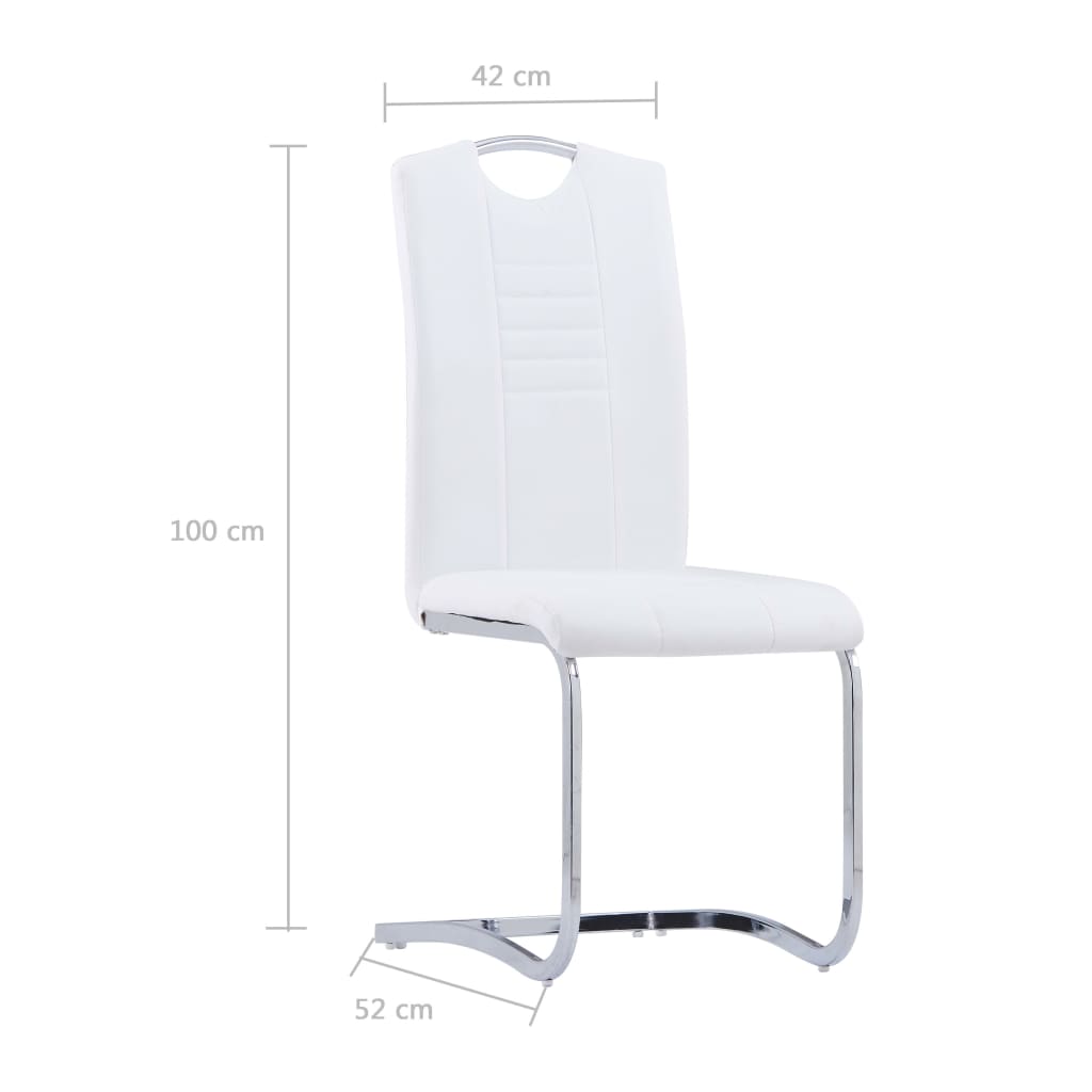 vidaXL 9-Piece Dining Set Faux Leather White