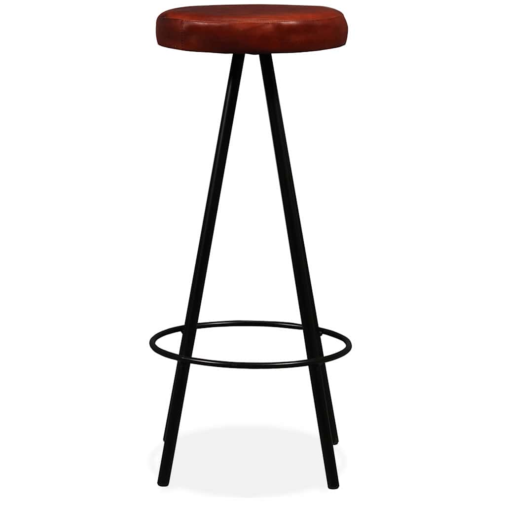 vidaXL 9-delige Barset massief gerecycled hout en echt leer
