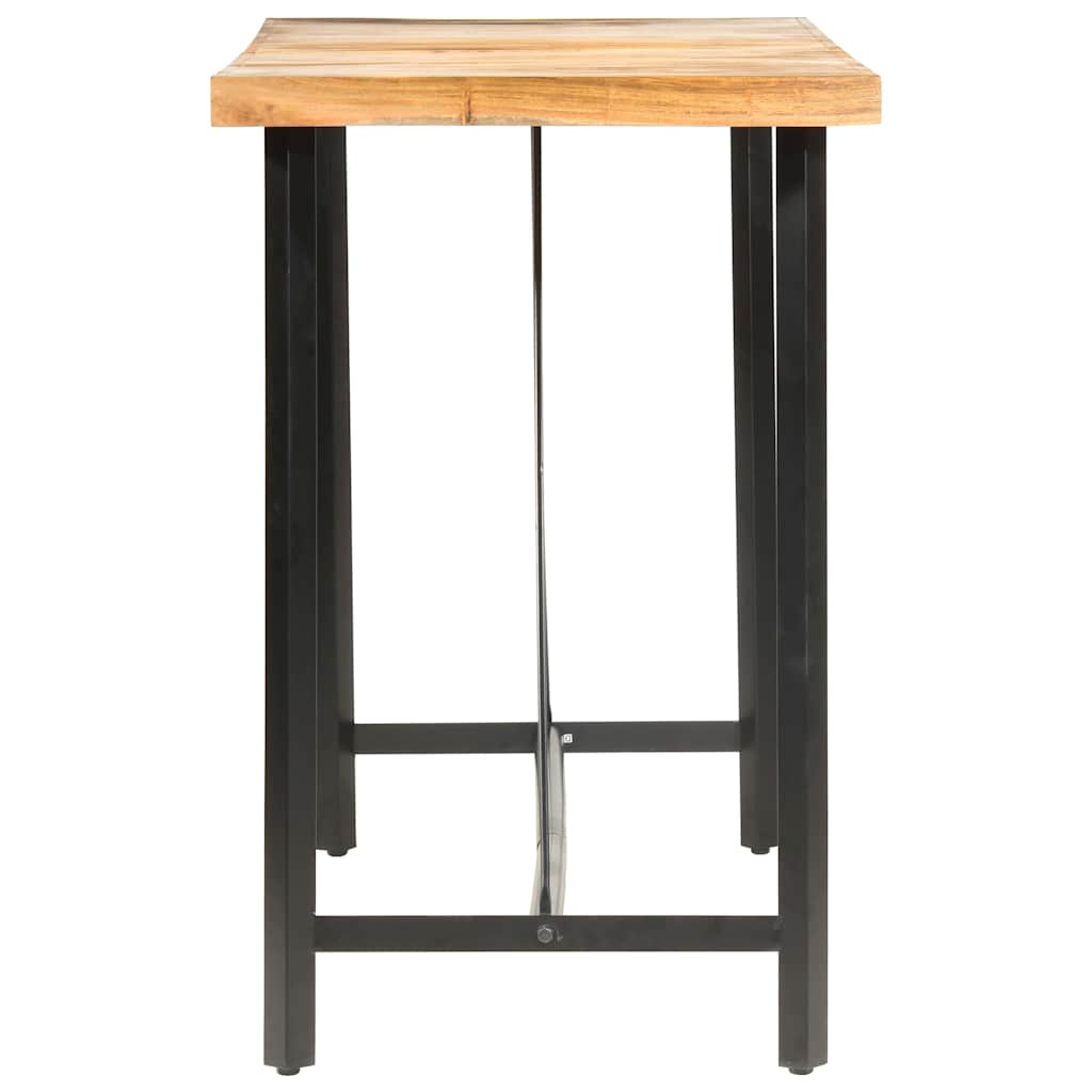 vidaXL 9-delige Barset massief gerecycled hout en echt leer