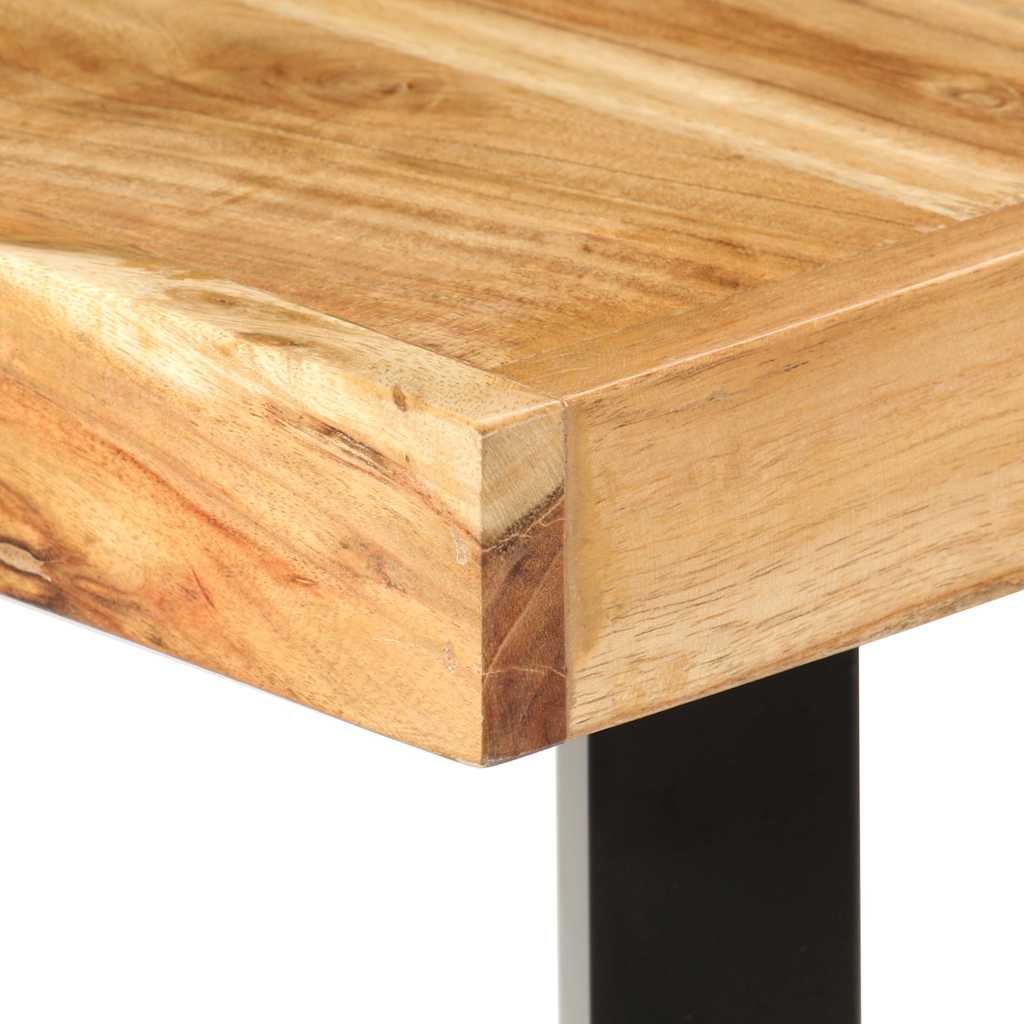 vidaXL 9-delige Barset massief gerecycled hout en echt leer