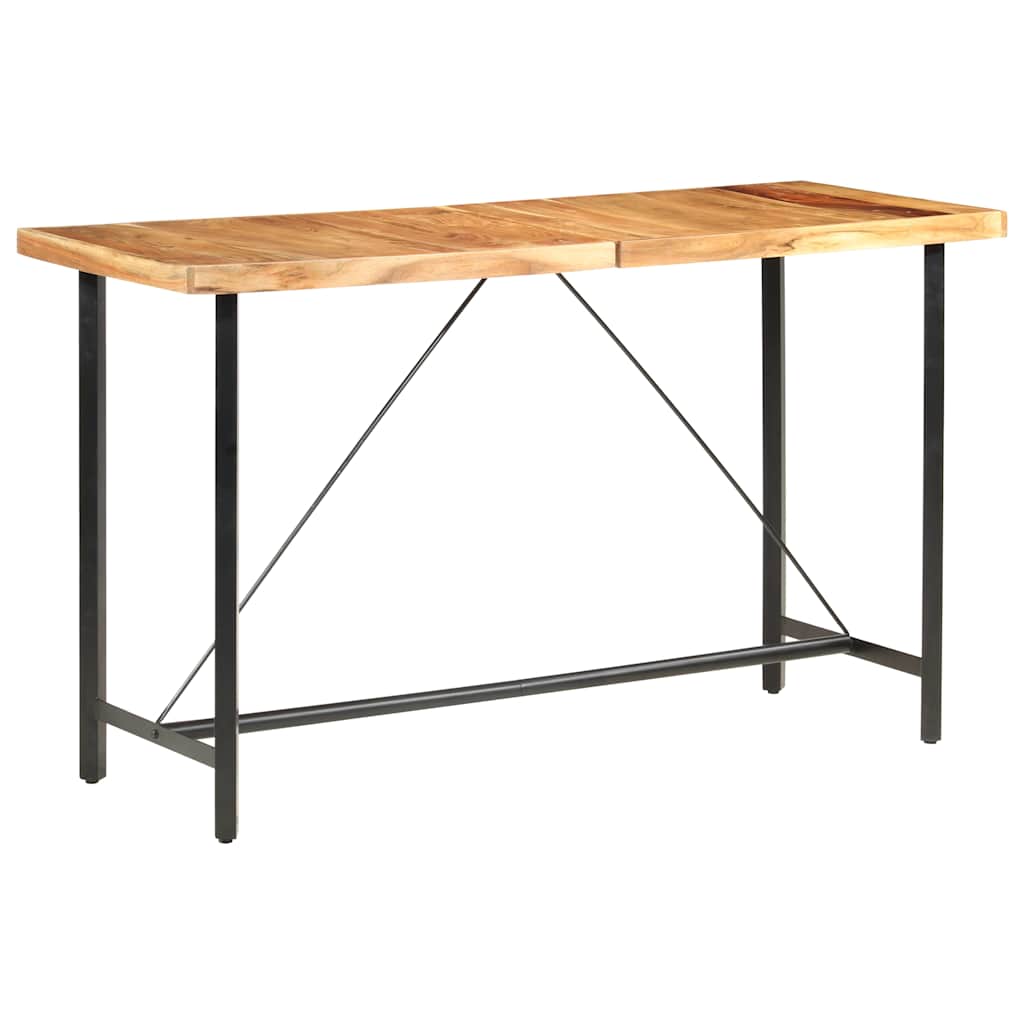 vidaXL 9-delige Barset massief gerecycled hout en echt leer
