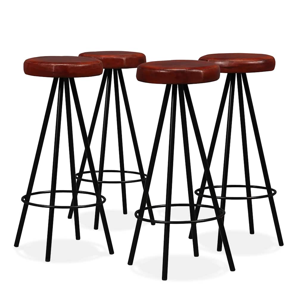 vidaXL 9-delige Barset massief gerecycled hout en echt leer