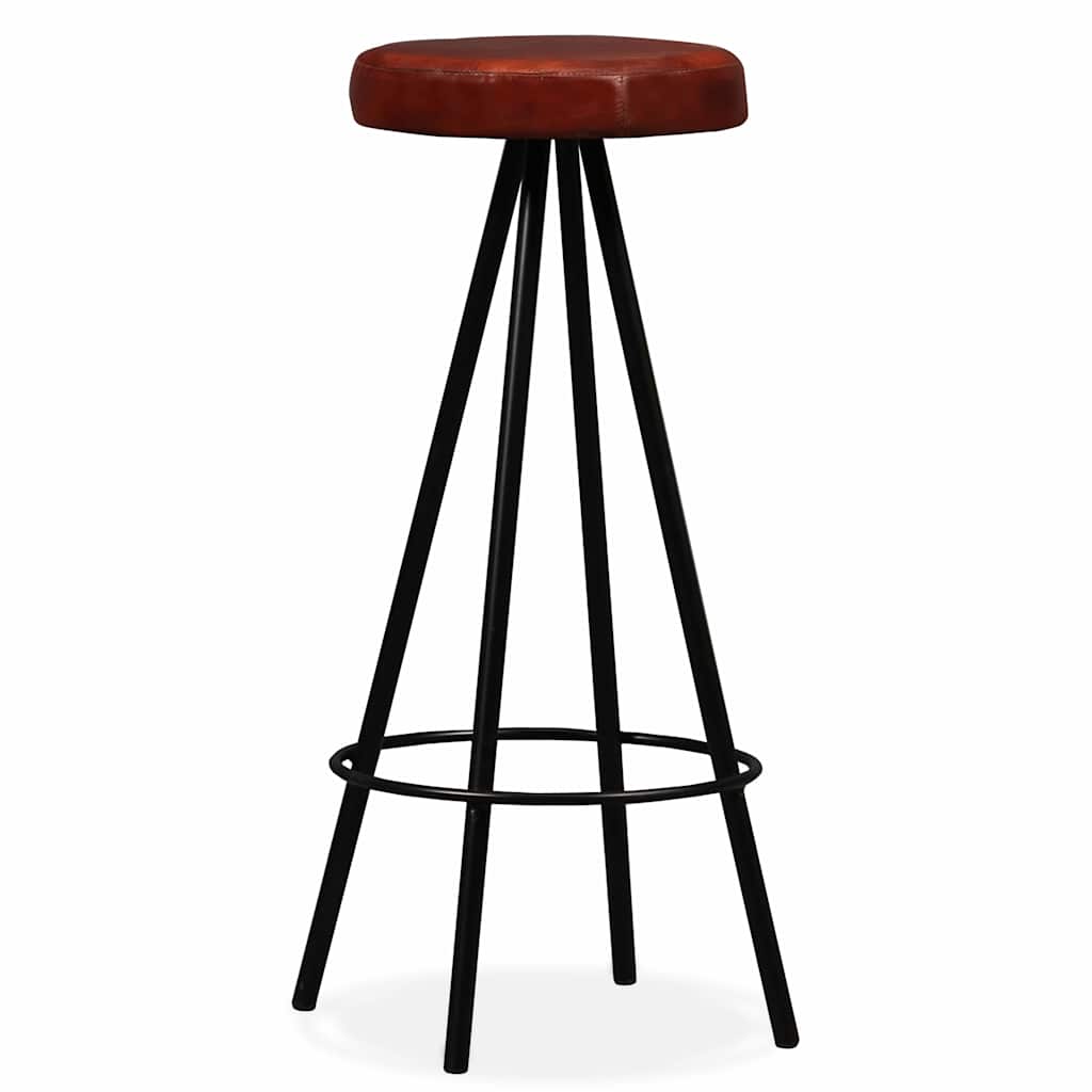 vidaXL 9-delige Barset massief gerecycled hout en echt leer