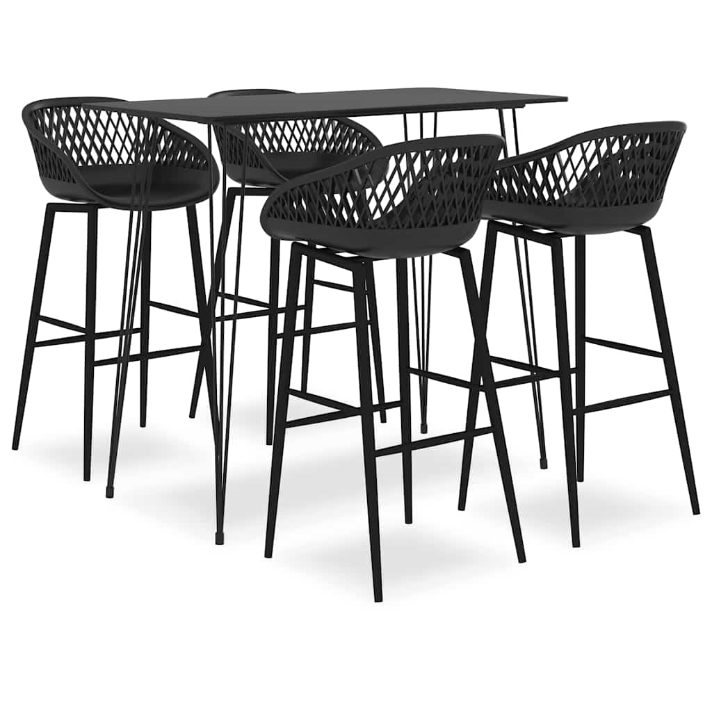 vidaXL 7-delige Barset zwart