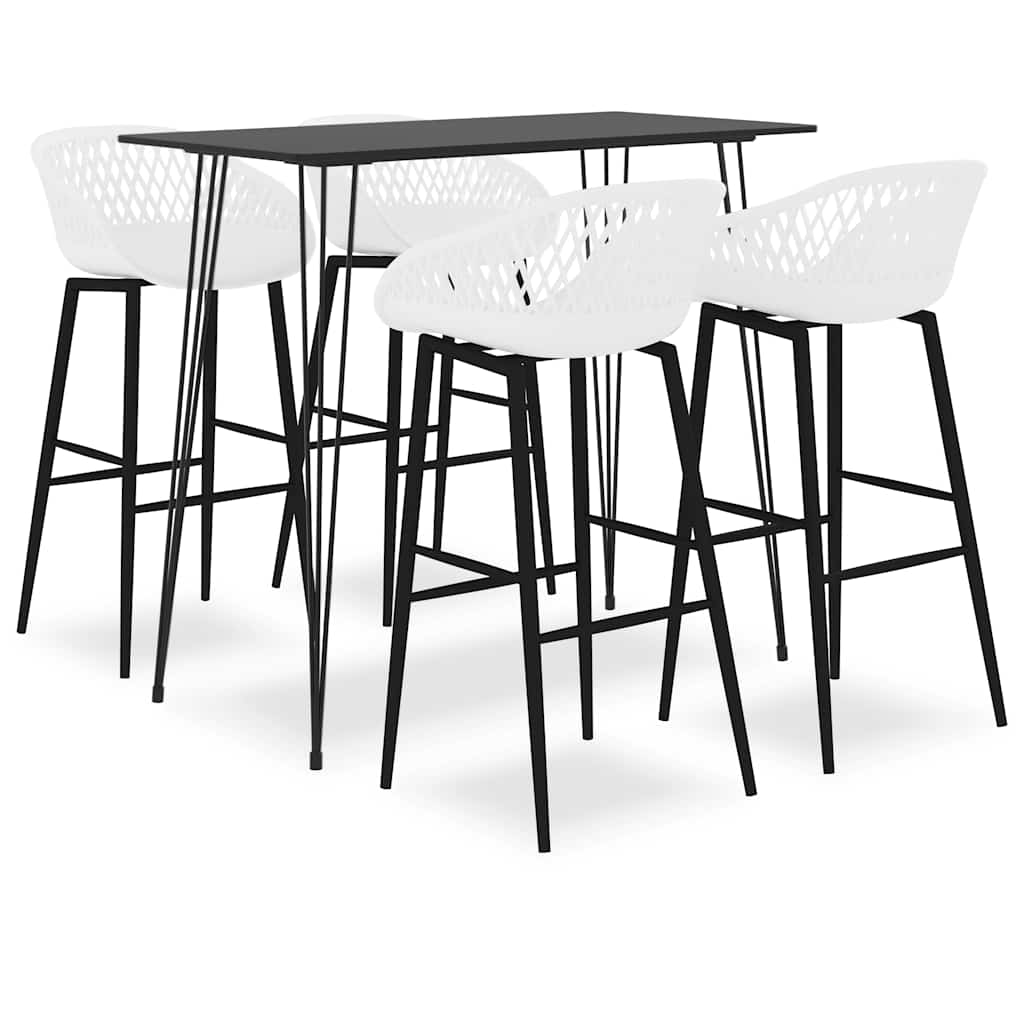 vidaXL 7-delige Barset zwart