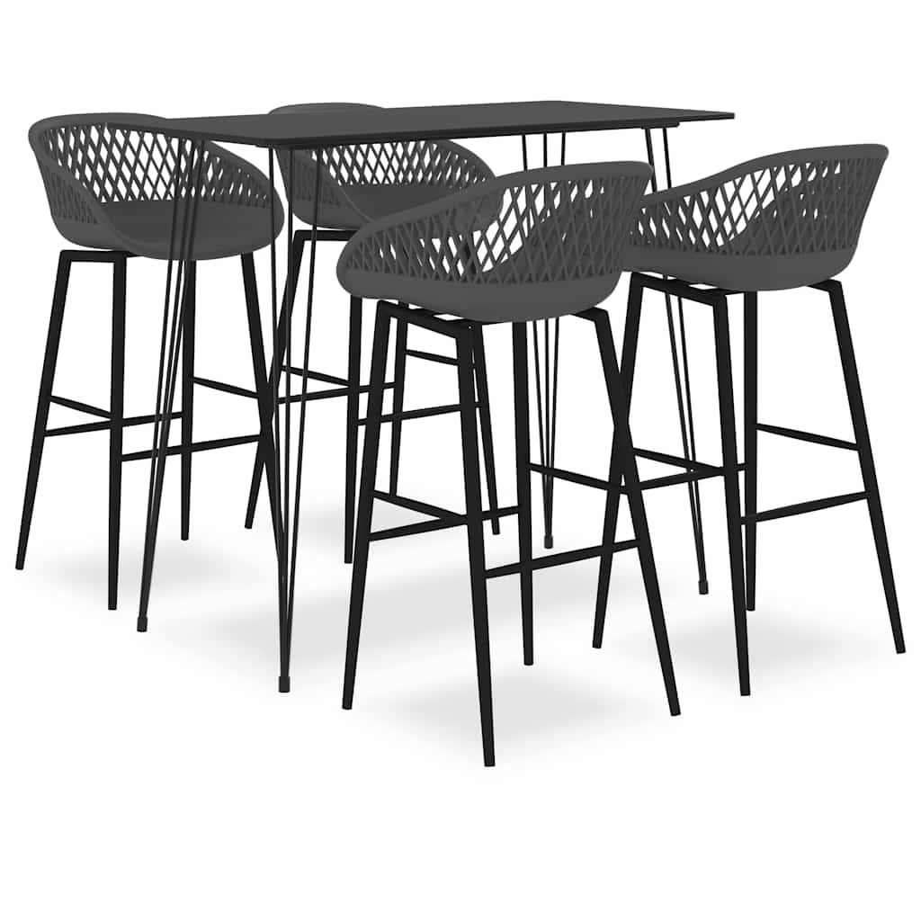 vidaXL 7-delige Barset zwart