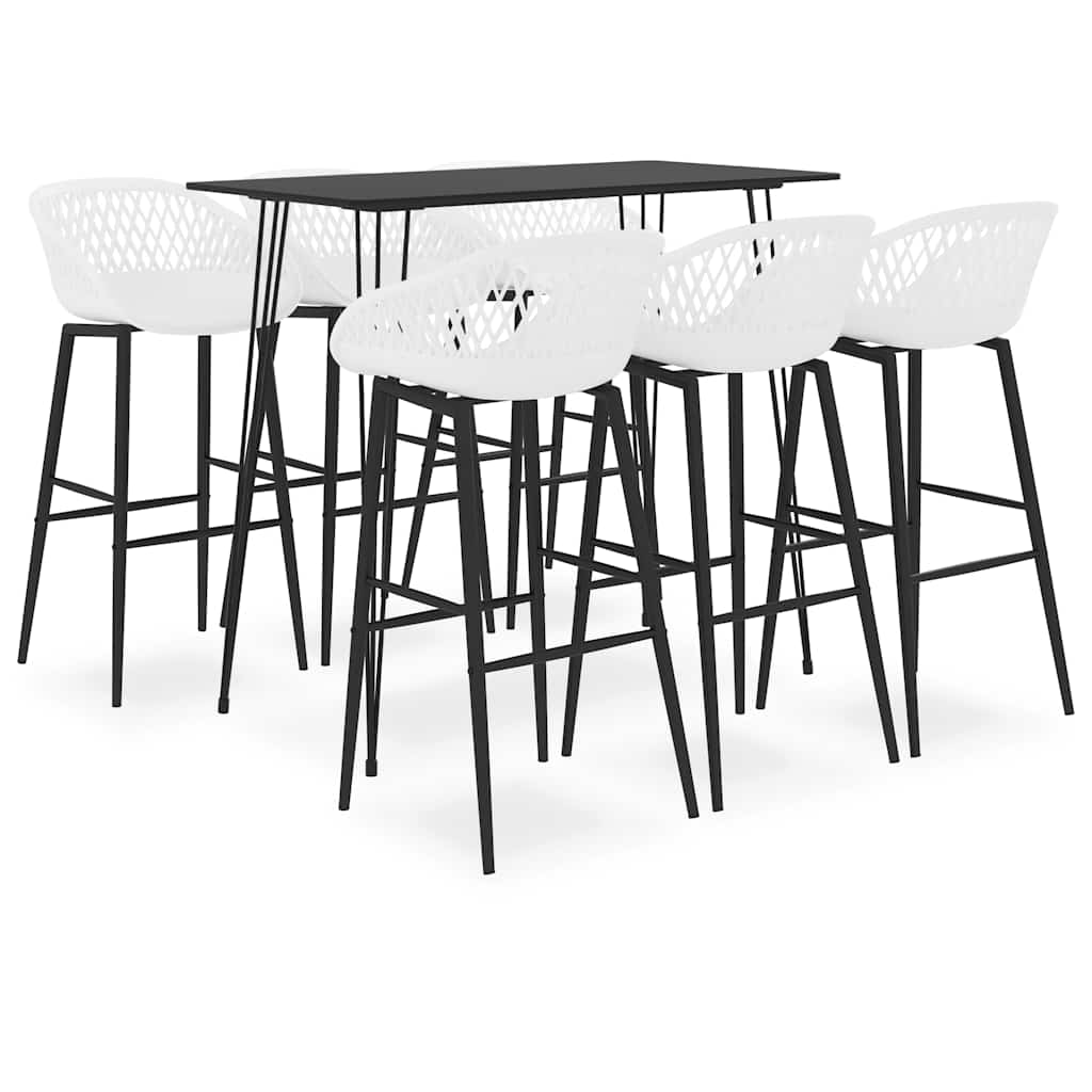 vidaXL 7-delige Barset zwart