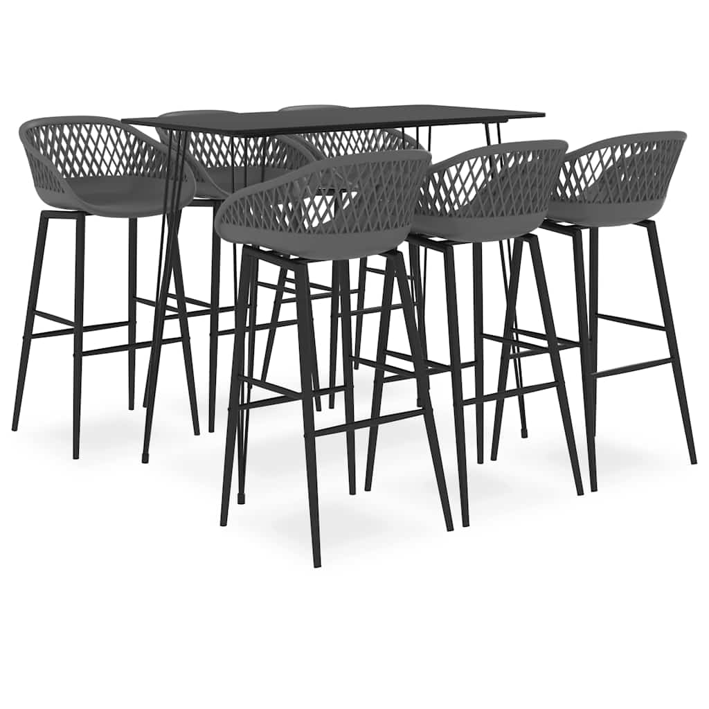 vidaXL 7-delige Barset zwart