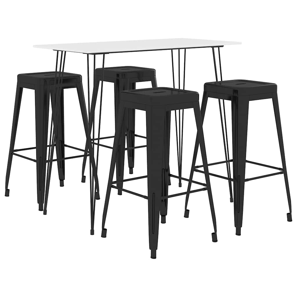 vidaXL 5-delige Barset zwart