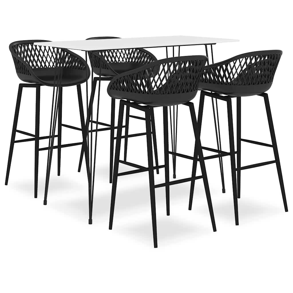 vidaXL 7-delige Barset zwart