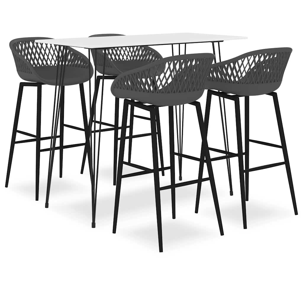 vidaXL 7-delige Barset zwart