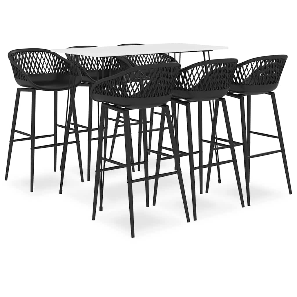 vidaXL 7-delige Barset zwart