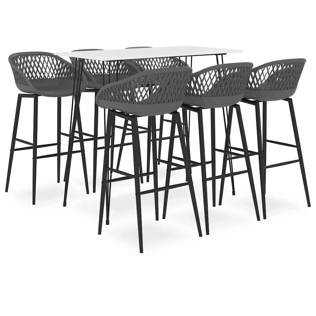 vidaXL 7-delige Barset zwart