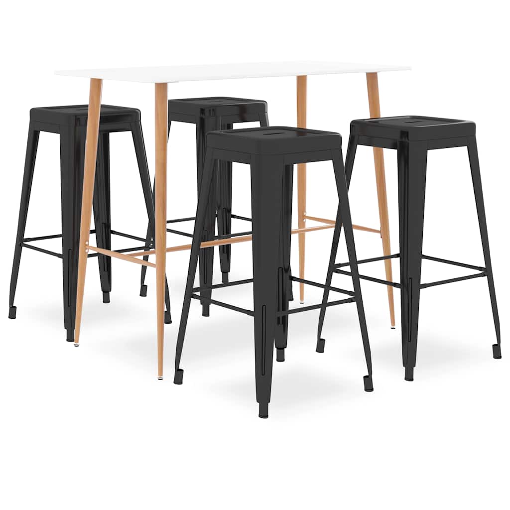 vidaXL 7-delige Barset zwart