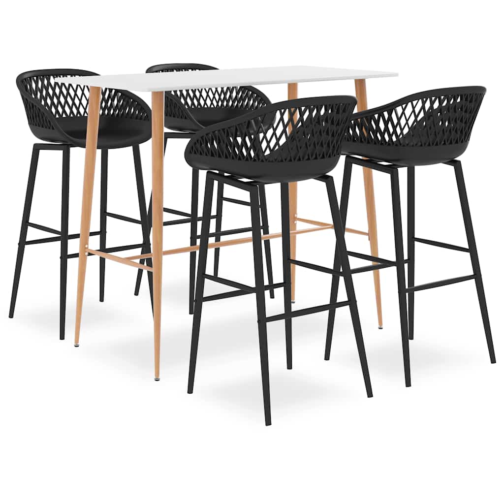 vidaXL 7-delige Barset zwart