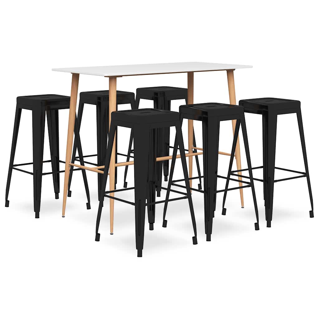 vidaXL 7-delige Barset zwart