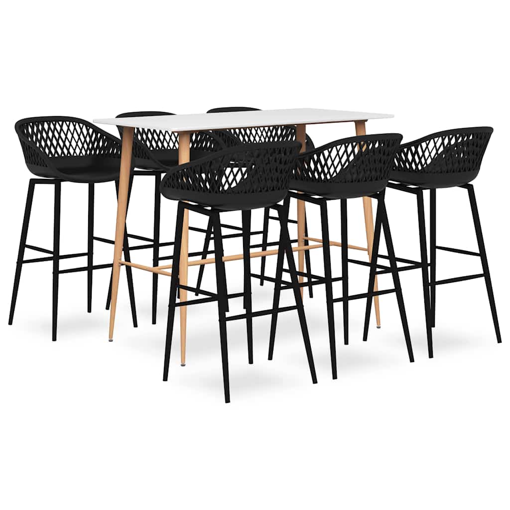 vidaXL 7-delige Barset zwart