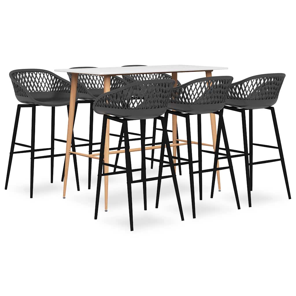 vidaXL 7-delige Barset zwart